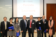  from left to right:  Dr. Luis Go  Mrs. Tanny Yiu Lai Tan Man  Mrs. Gloria Chan Leung Suk Ching  Professor Stephen Andrews  Dr. Pang Ming Fai  Mrs. Shirley Leung  Mr. Barnabas Leung  Dr. Ida Mok