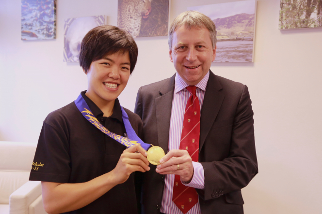 2014 Asian Games gold medal winner HKU Arts student Hayley Chan back to HK